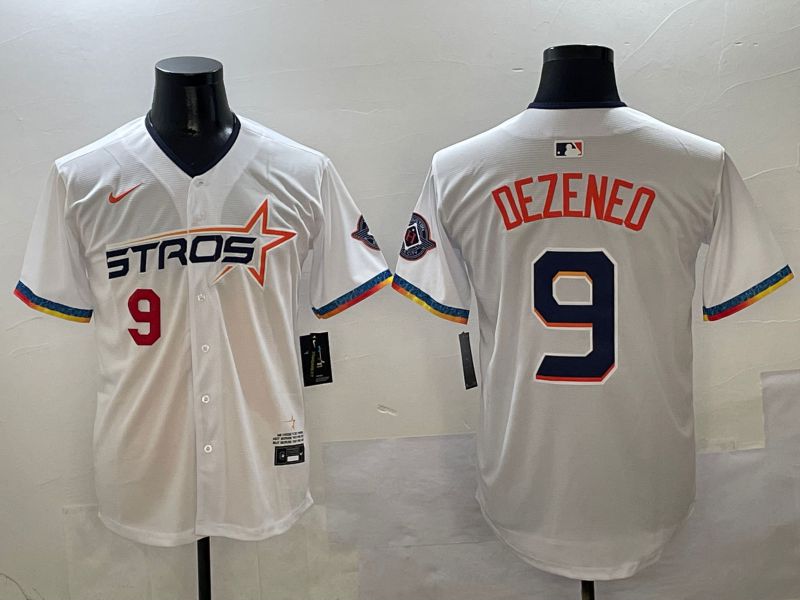 Men Houston Astros #9 Dezeneo White Fourth generation Joint Name Nike 2025 MLB Jersey style 2->houston astros->MLB Jersey